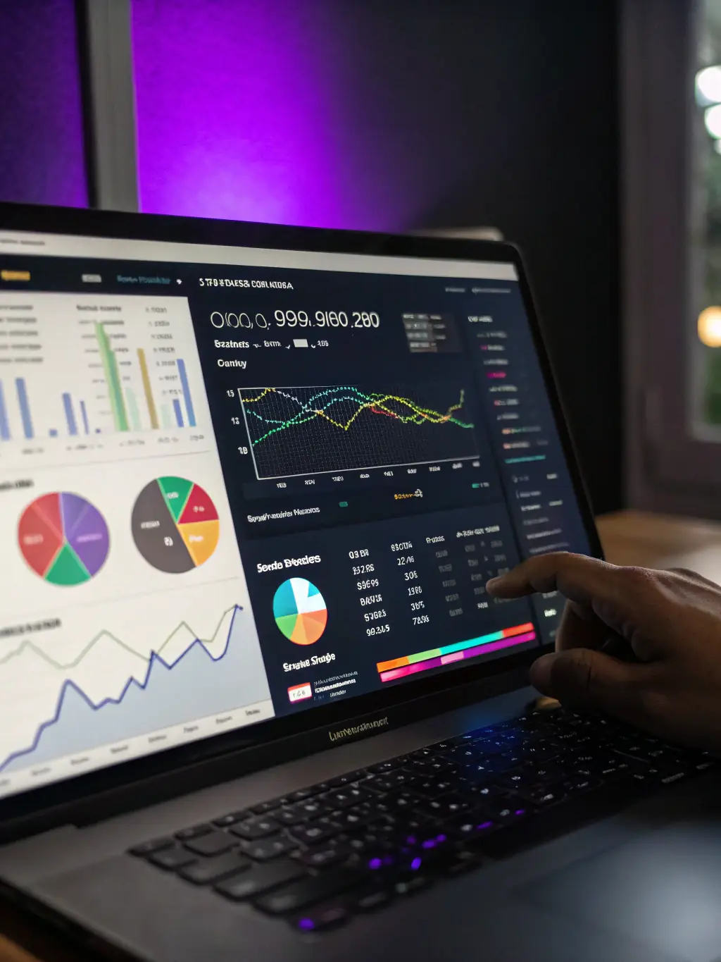A close-up of a digital marketing dashboard displaying real-time campaign analytics and performance metrics for a digital advertising campaign.